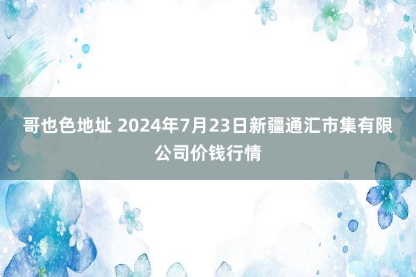 哥也色地址 2024年7月23日新疆通汇市集有限公司价钱行情