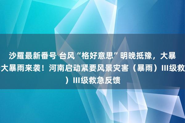 沙羅最新番号 台风“格好意思”明晚抵豫，大暴雨、特大暴雨来袭！河南启动紧要风景灾害（暴雨）Ⅲ级救急反馈