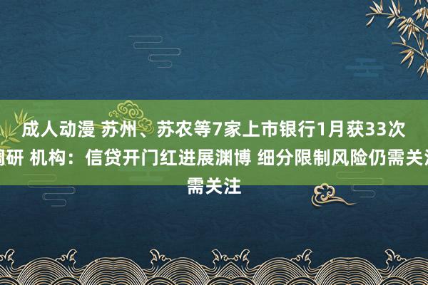 成人动漫 苏州、苏农等7家上市银行1月获33次调研 机构：信贷开门红进展渊博 细分限制风险仍需关注