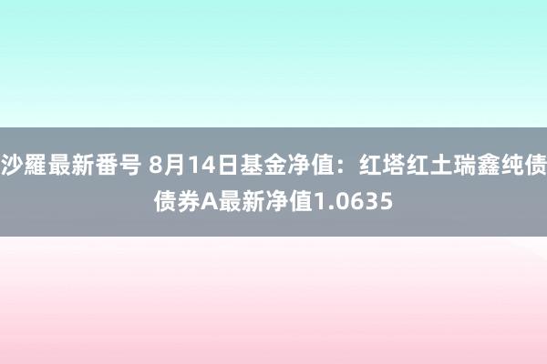 沙羅最新番号 8月14日基金净值：红塔红土瑞鑫纯债债券A最新净值1.0635