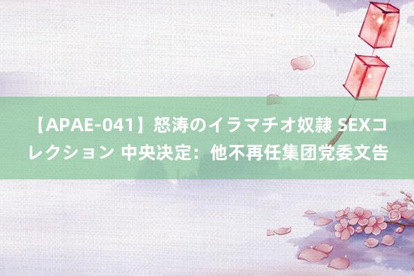 【APAE-041】怒涛のイラマチオ奴隷 SEXコレクション 中央决定：他不再任集团党委文告