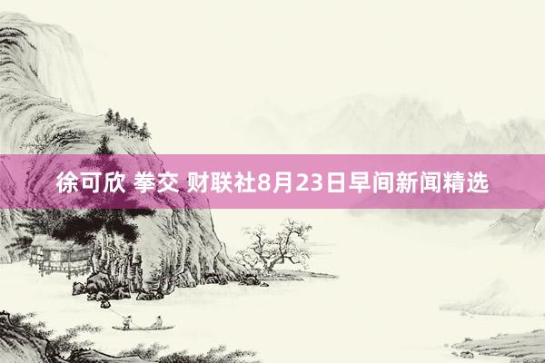 徐可欣 拳交 财联社8月23日早间新闻精选