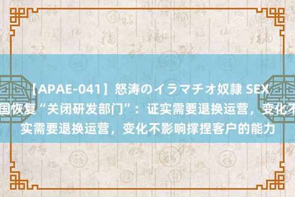 【APAE-041】怒涛のイラマチオ奴隷 SEXコレクション IBM中国恢复“关闭研发部门”：证实需要退换运营，变化不影响撑捏客户的能力