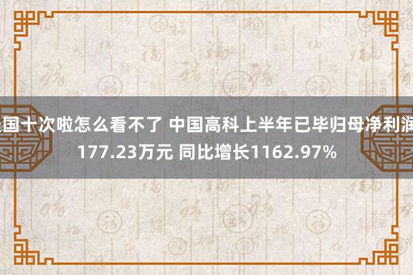 美国十次啦怎么看不了 中国高科上半年已毕归母净利润2177.23万元 同比增长1162.97%