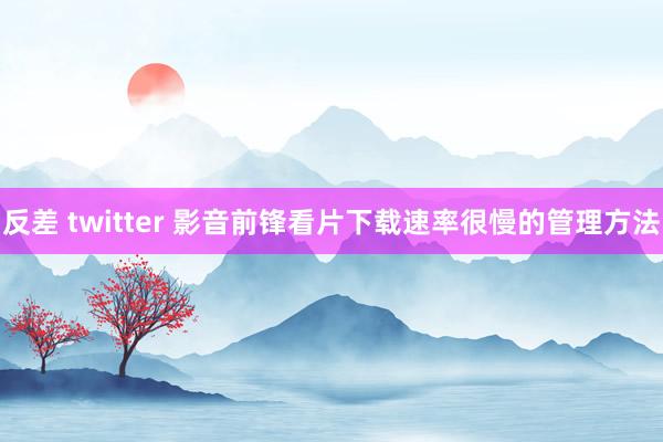 反差 twitter 影音前锋看片下载速率很慢的管理方法